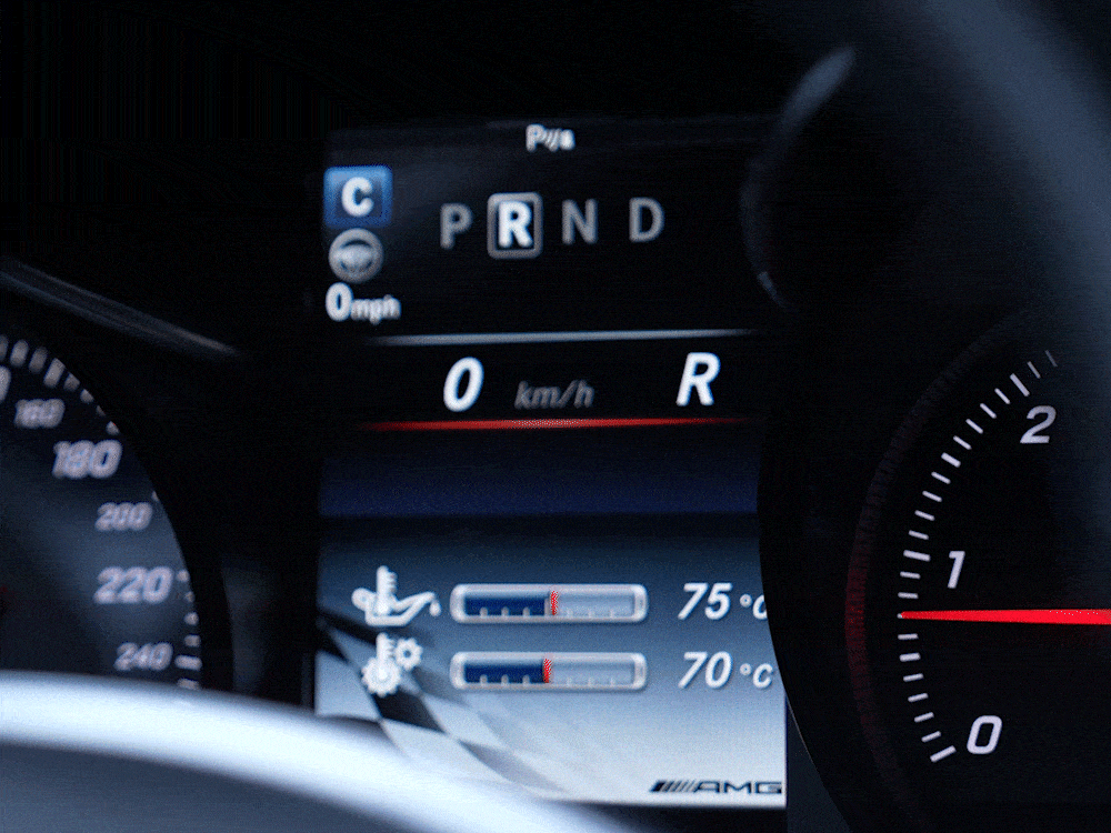AMG menu in instrument cluster